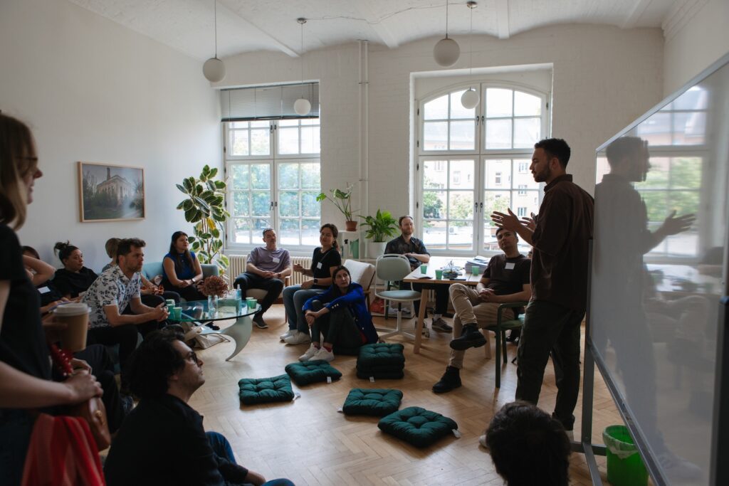 Therapists gathered at It's Complicated HQ