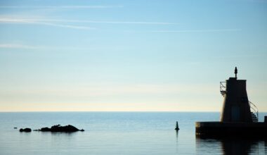 Silhouette of a Lighthouse Against the Adriatic Sea