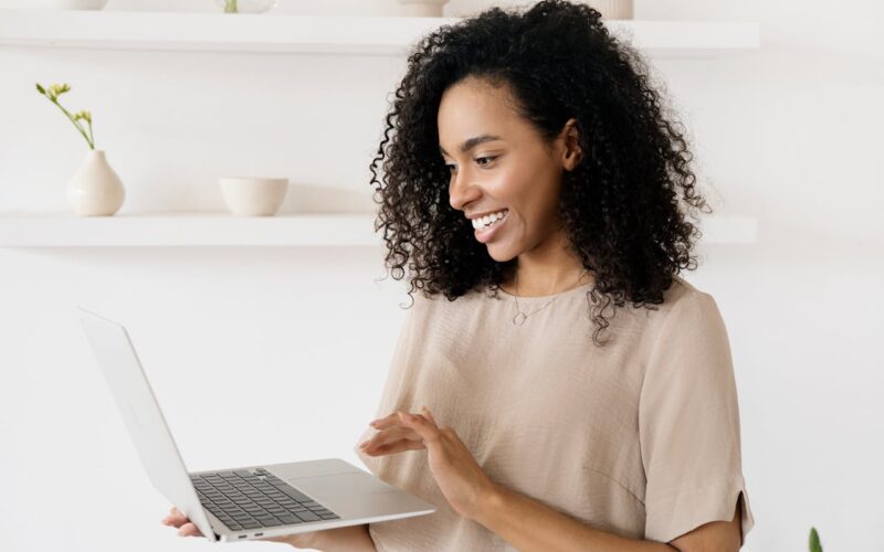 A Woman using a Laptop