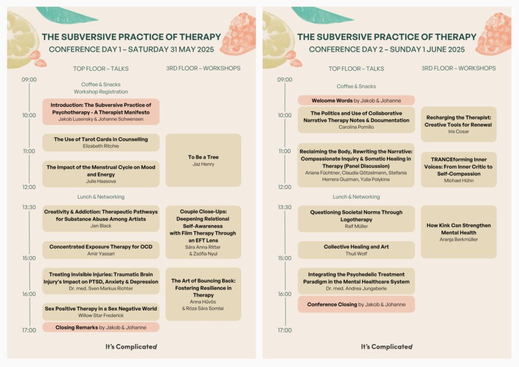 It's Complicated psychotherapy conference programme