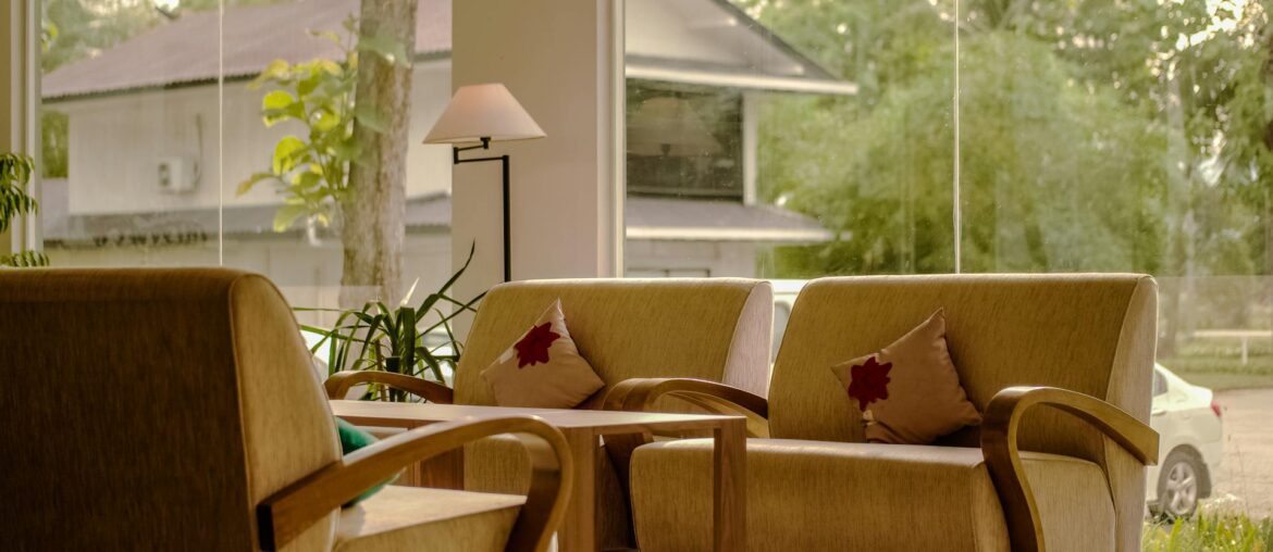 Yellow Vacant Sofa in Living Room