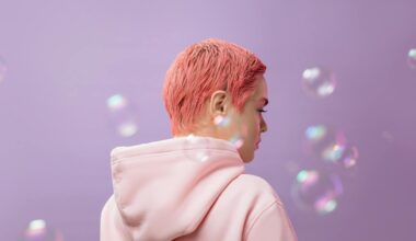 Back View of a Woman in a Pink Hoodie