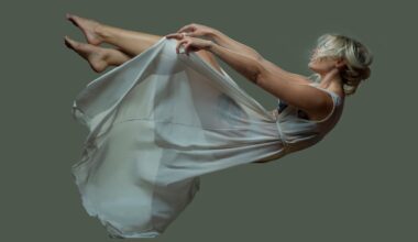 A Falling Woman Wearing a Sheer Dress