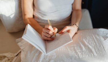 Woman Writing in a Dream Diary Notebook